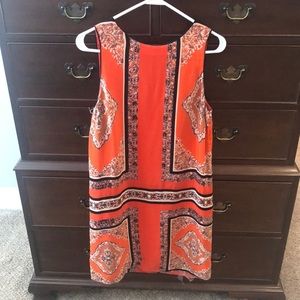 Anthropologie Maeve Orange Patterend Dress